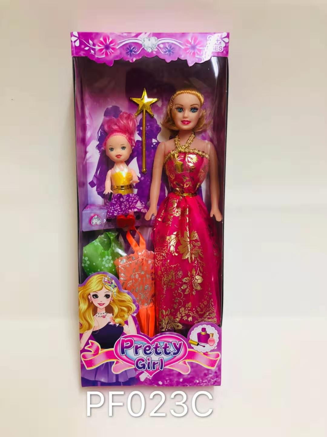 11-inch Barbie doll with an empty belt for changing clothes and a small doll PF023C