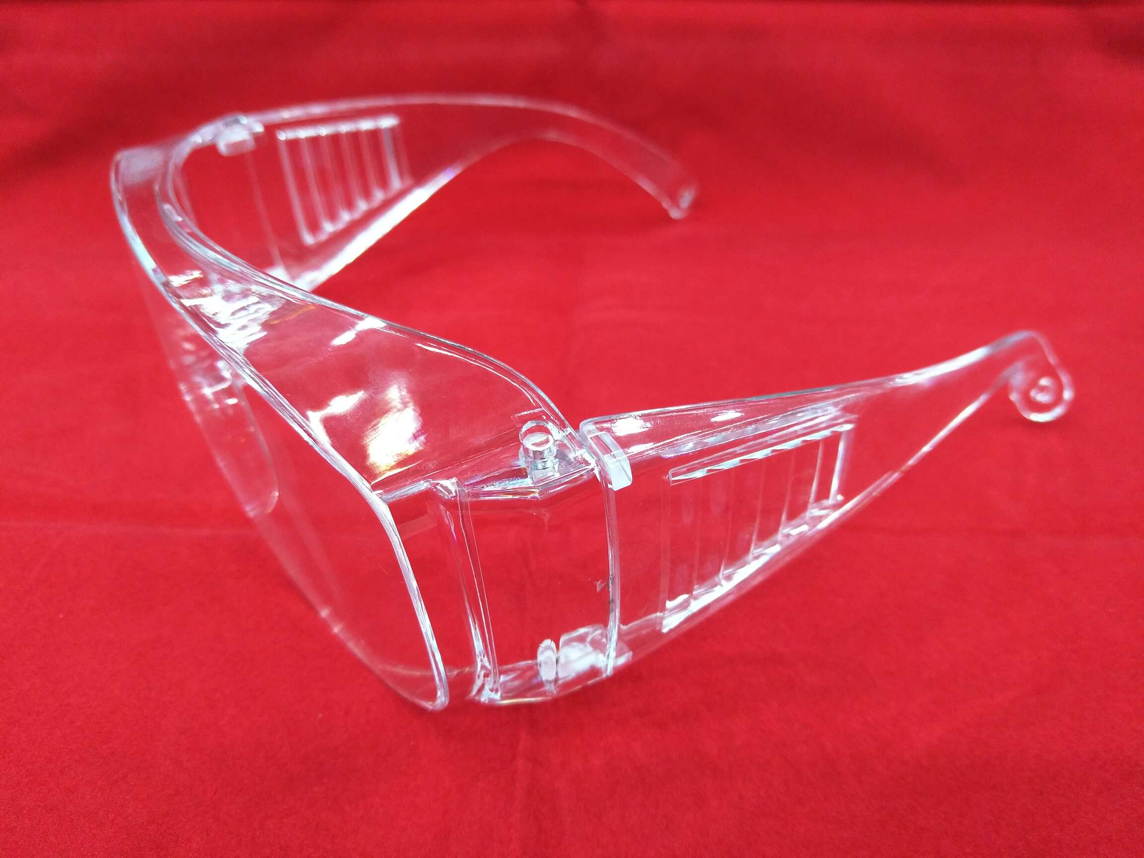 HLL transparent one-piece frame, louver, mirror leg goggles, labor protection, anti-splash, anti-impact, dust-proof, wind-sand-proof, anti-fog, men's and women's cycling transparent protective glasses, high-definition, wide field of view, non-anti-fog goggles Specification image