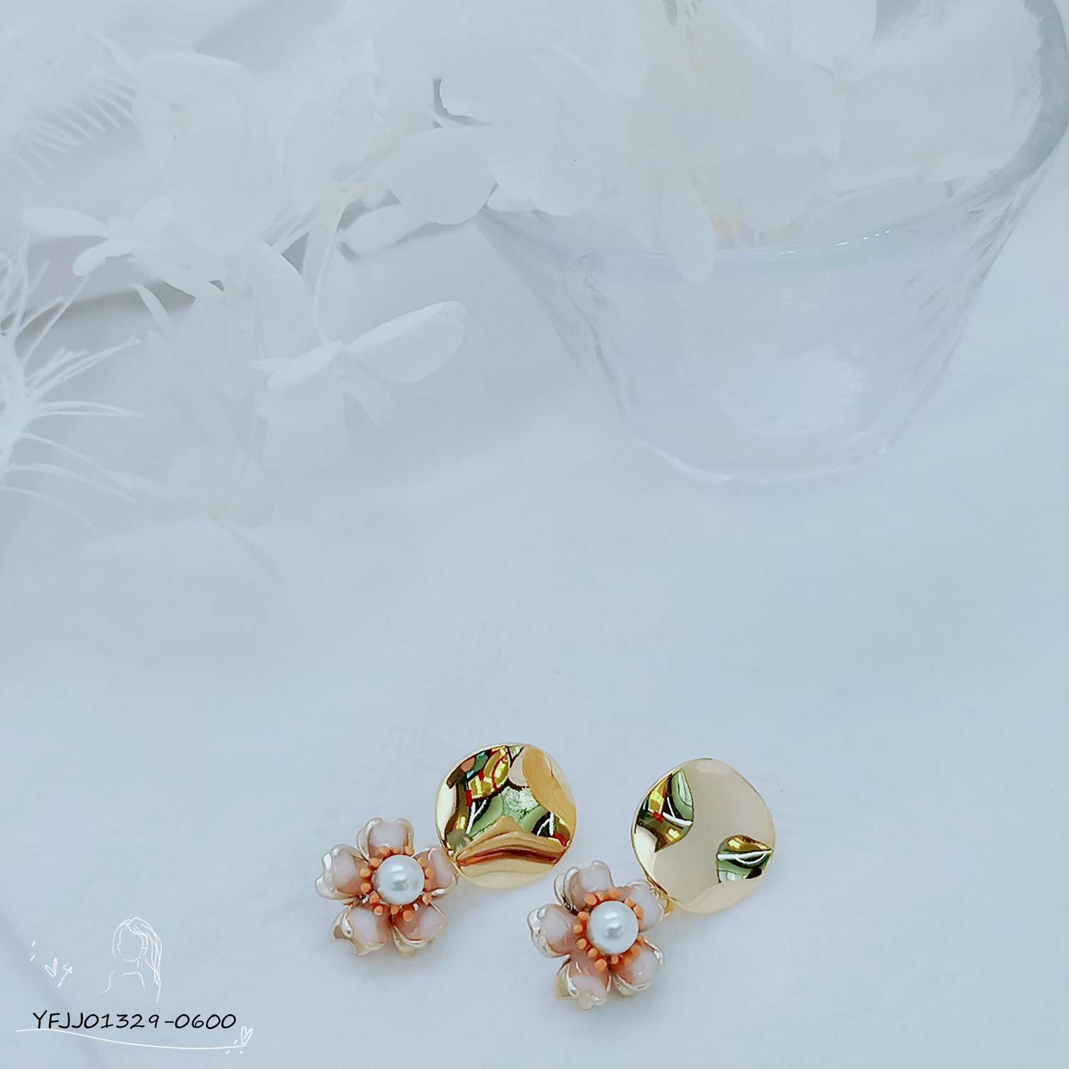 French Vintage Elegant Three-Dimensional Double-Sided Flower Earrings