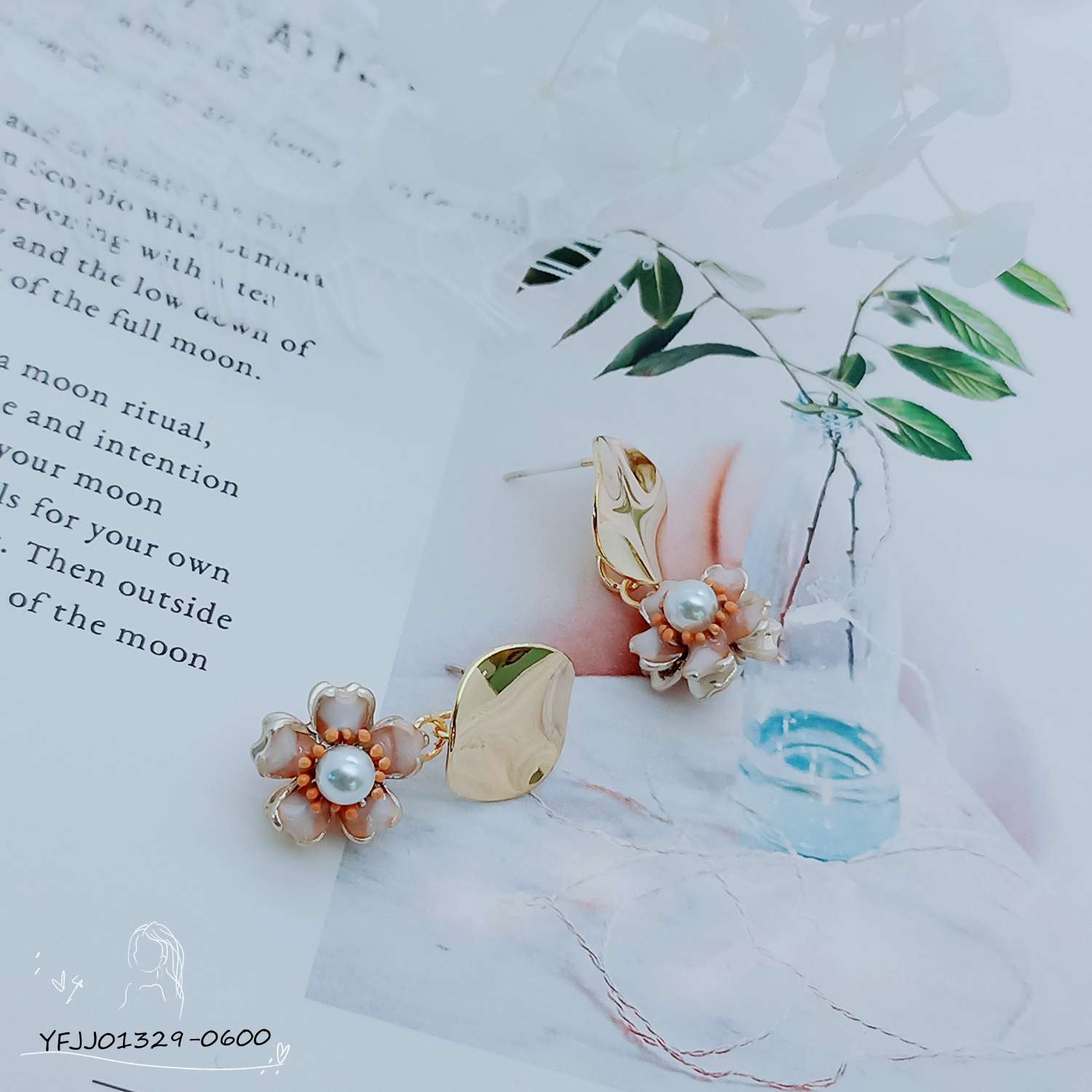French Vintage Elegant Three-Dimensional Double-Sided Flower Earrings Application Scenario