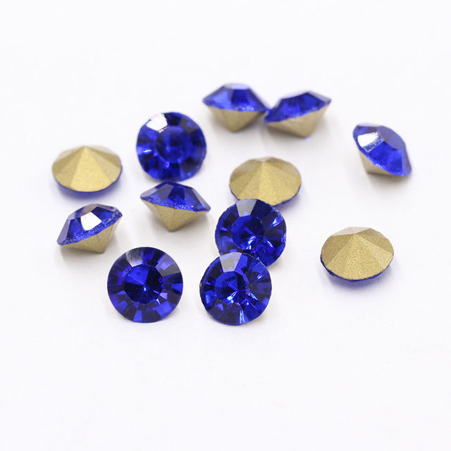 Deep blue nail drill with a pointed base