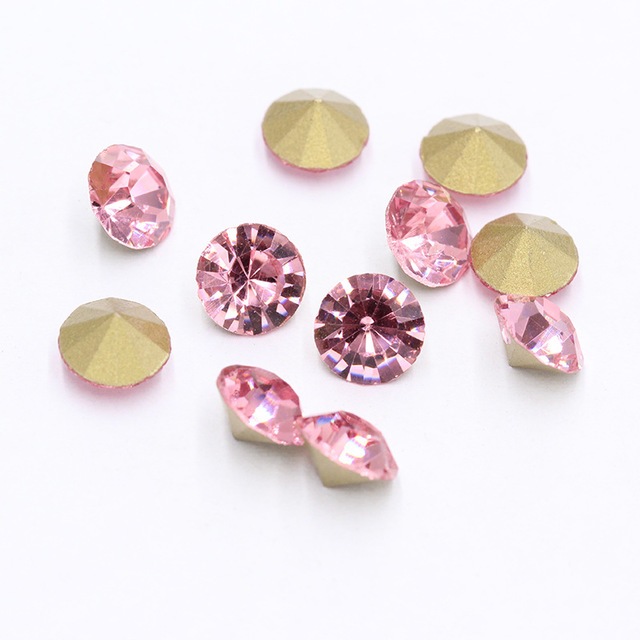 Light pink pointed-bottom water diamond nail drill