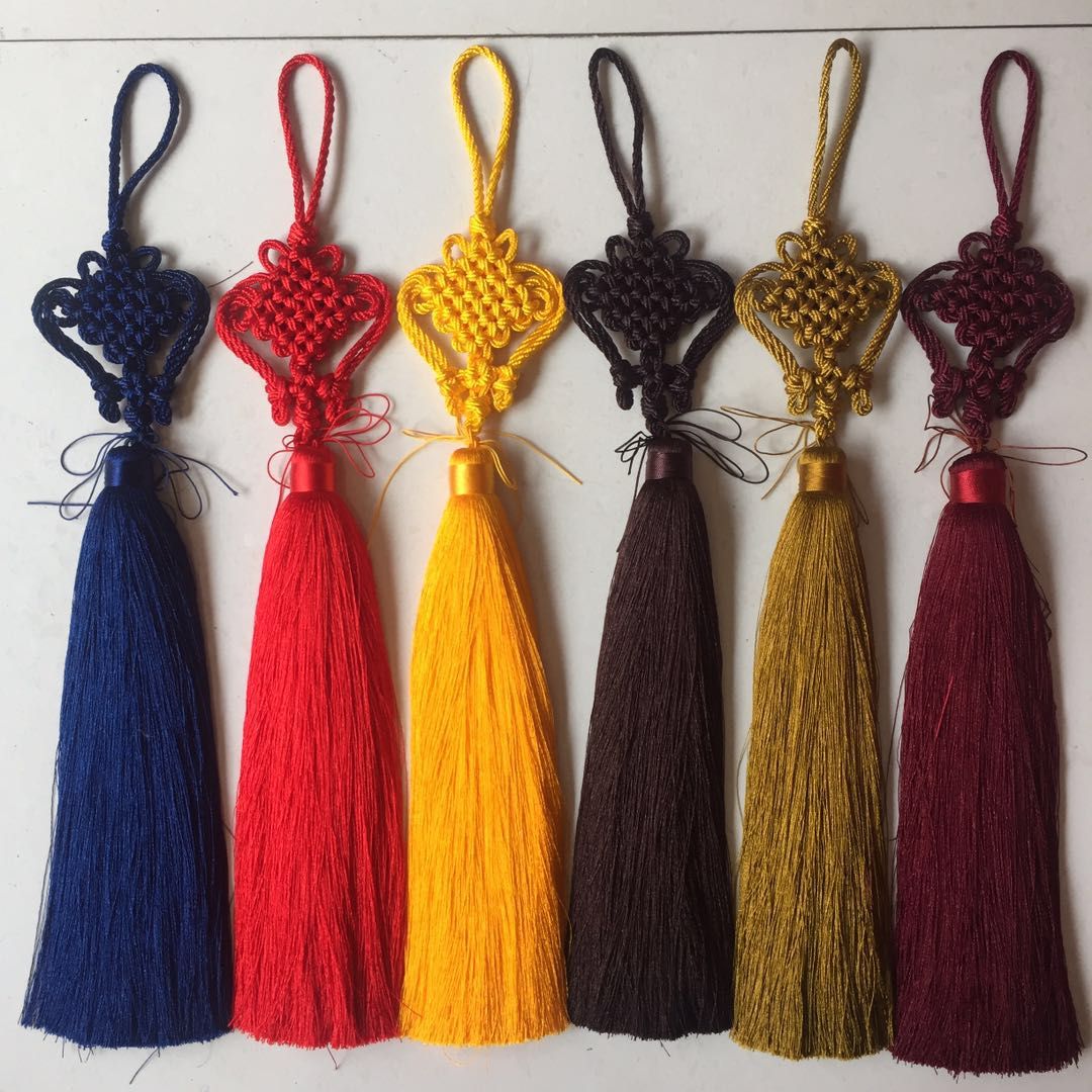 Large Chinese knot tassel pendant for wall hanging in the foyer