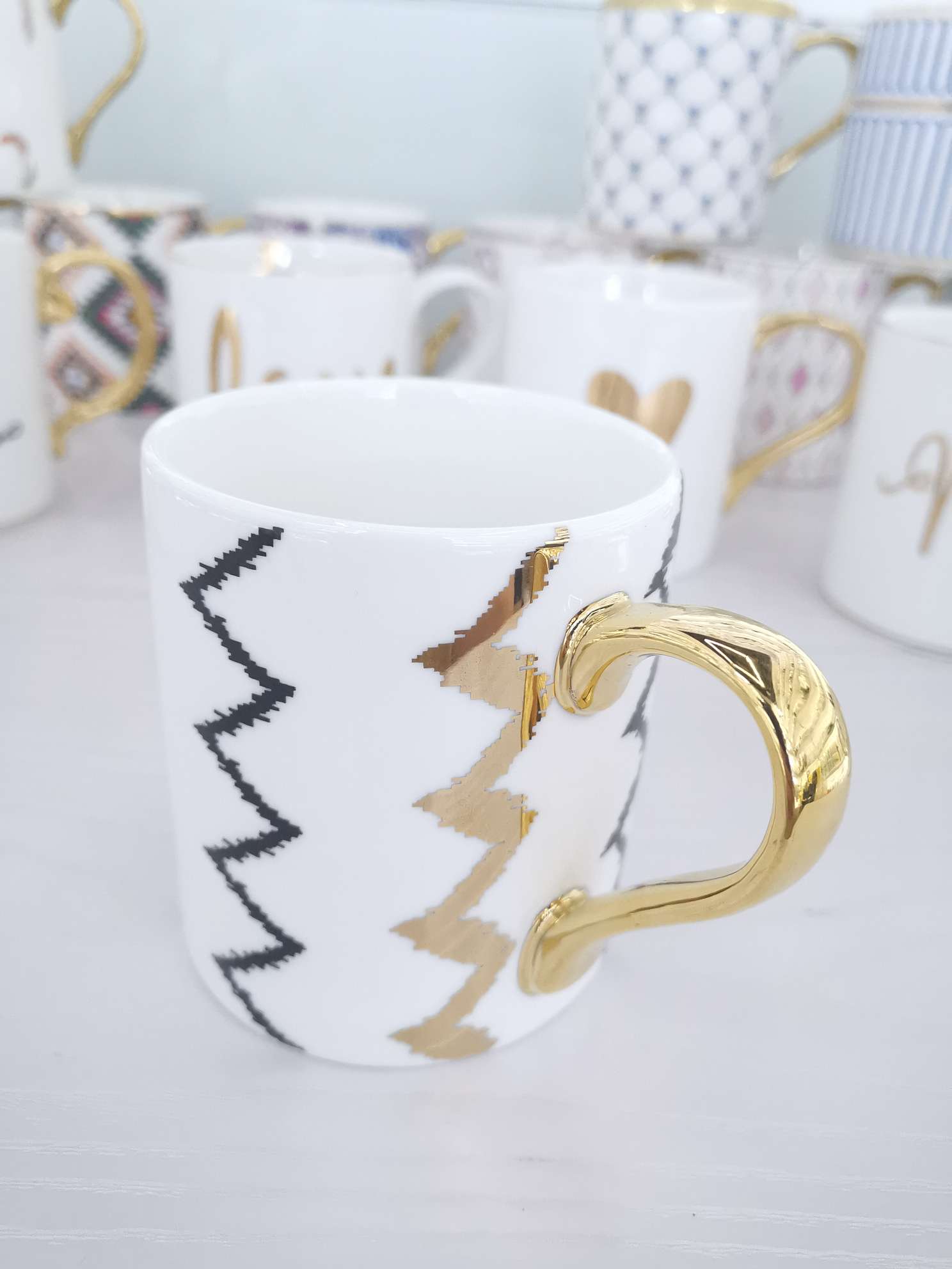 High-end gilded ceramic cups, mugs, coffee cups and water cups Item Picture