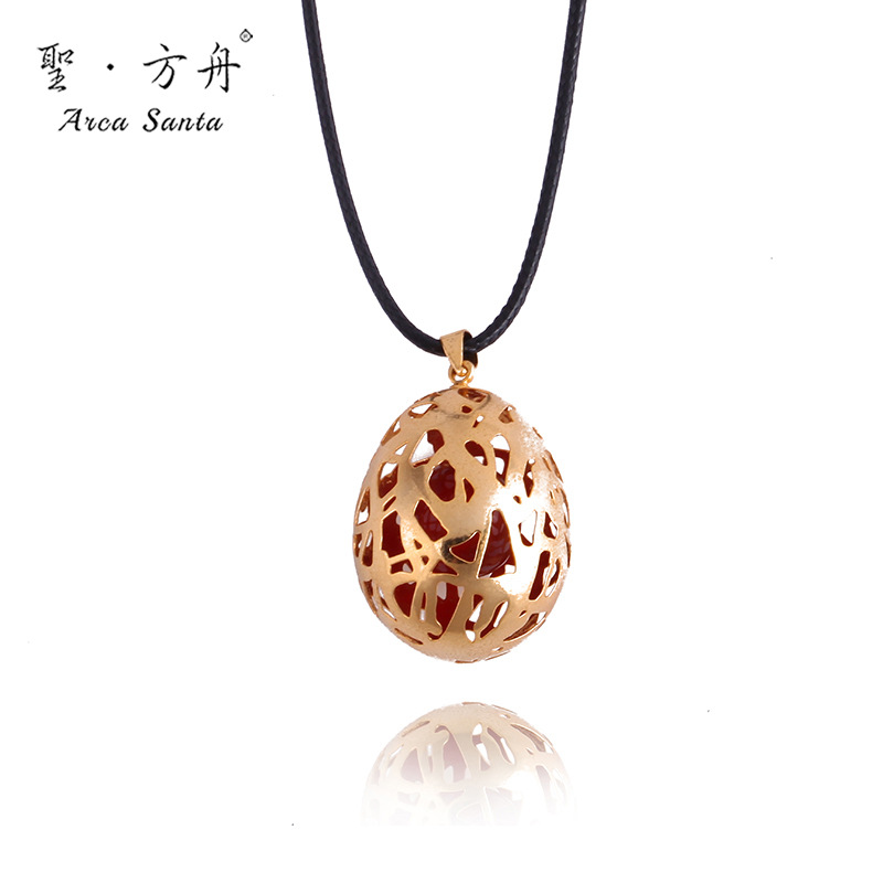 Magic Quail egg agate stone necklace