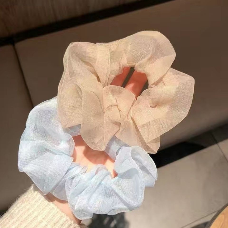 ins风超仙款简约成人雪纺纱大肠圈网红马尾Jk发绳女日韩丸子头细节图