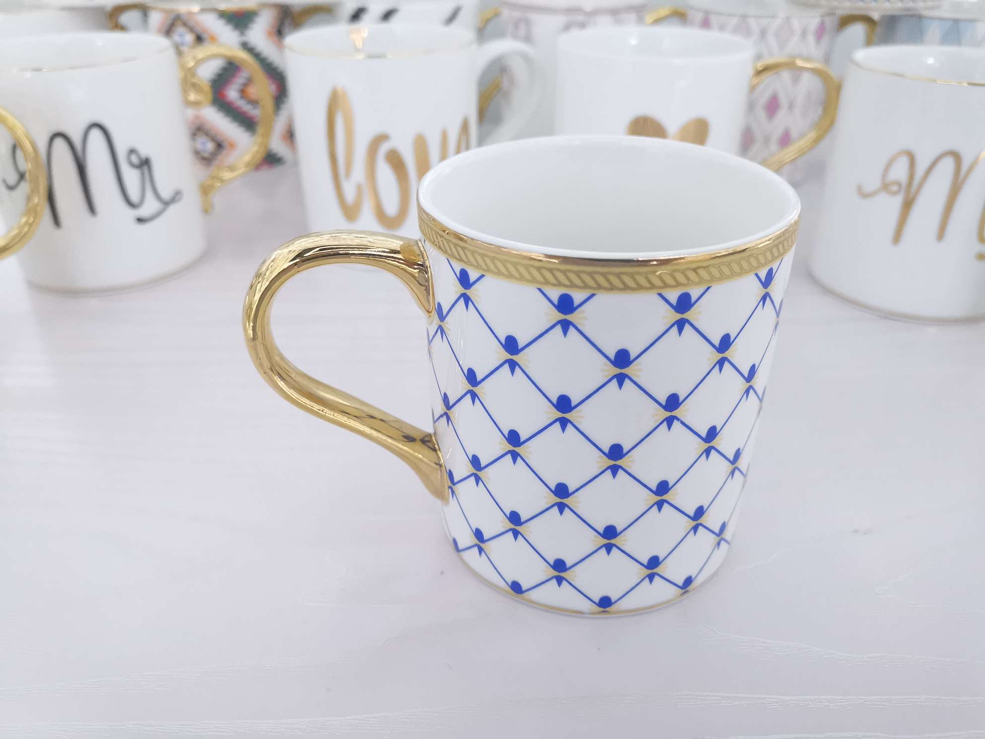 High-end reinforced porcelain gilded ceramic cups, mugs, coffee cups, water cups undefined
