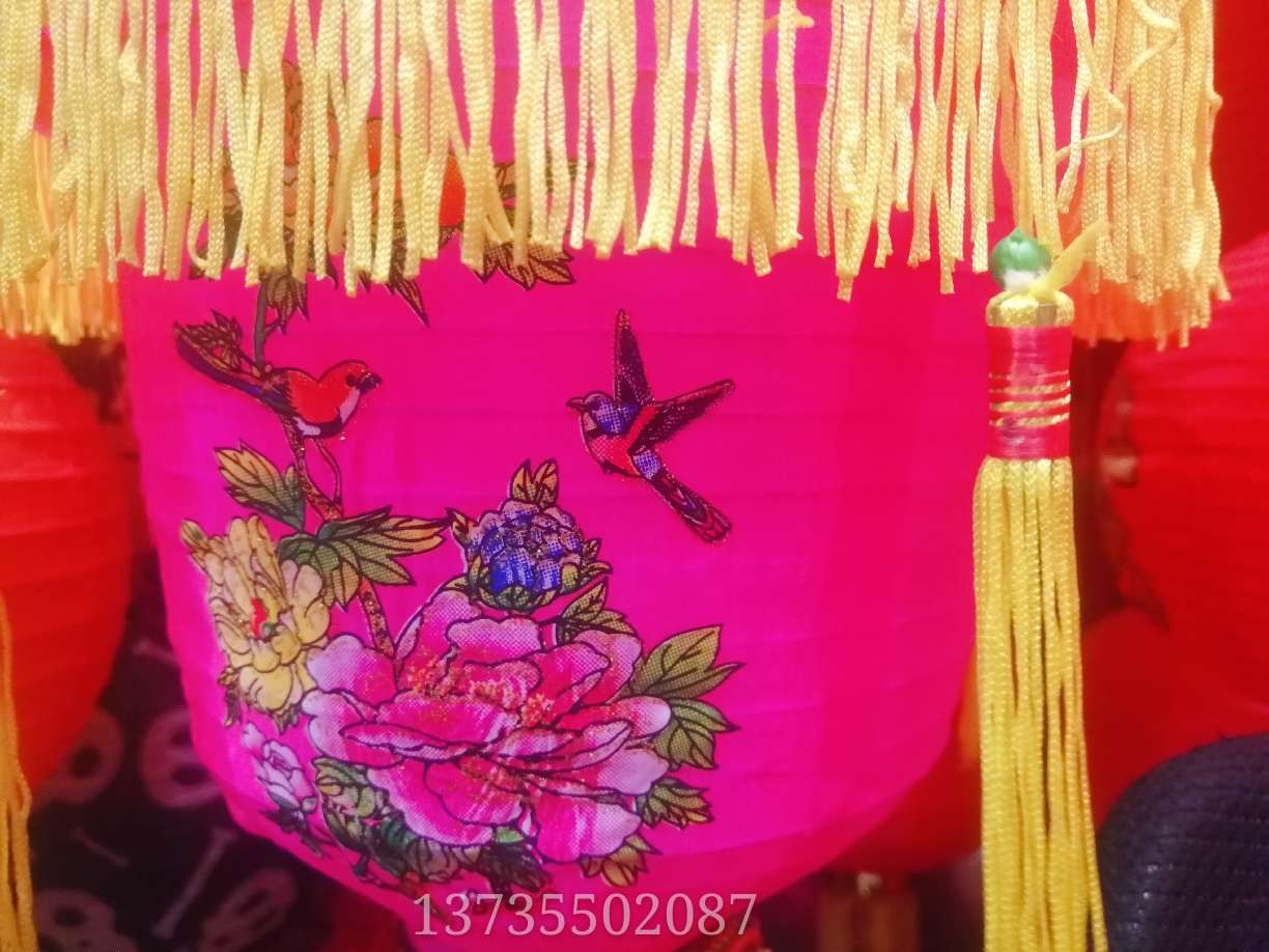 Silk fabric Mid-Autumn Festival court lanterns with flower and bird patterns, Chang 'e filming props, colorful decorations, festival waterproof undefined