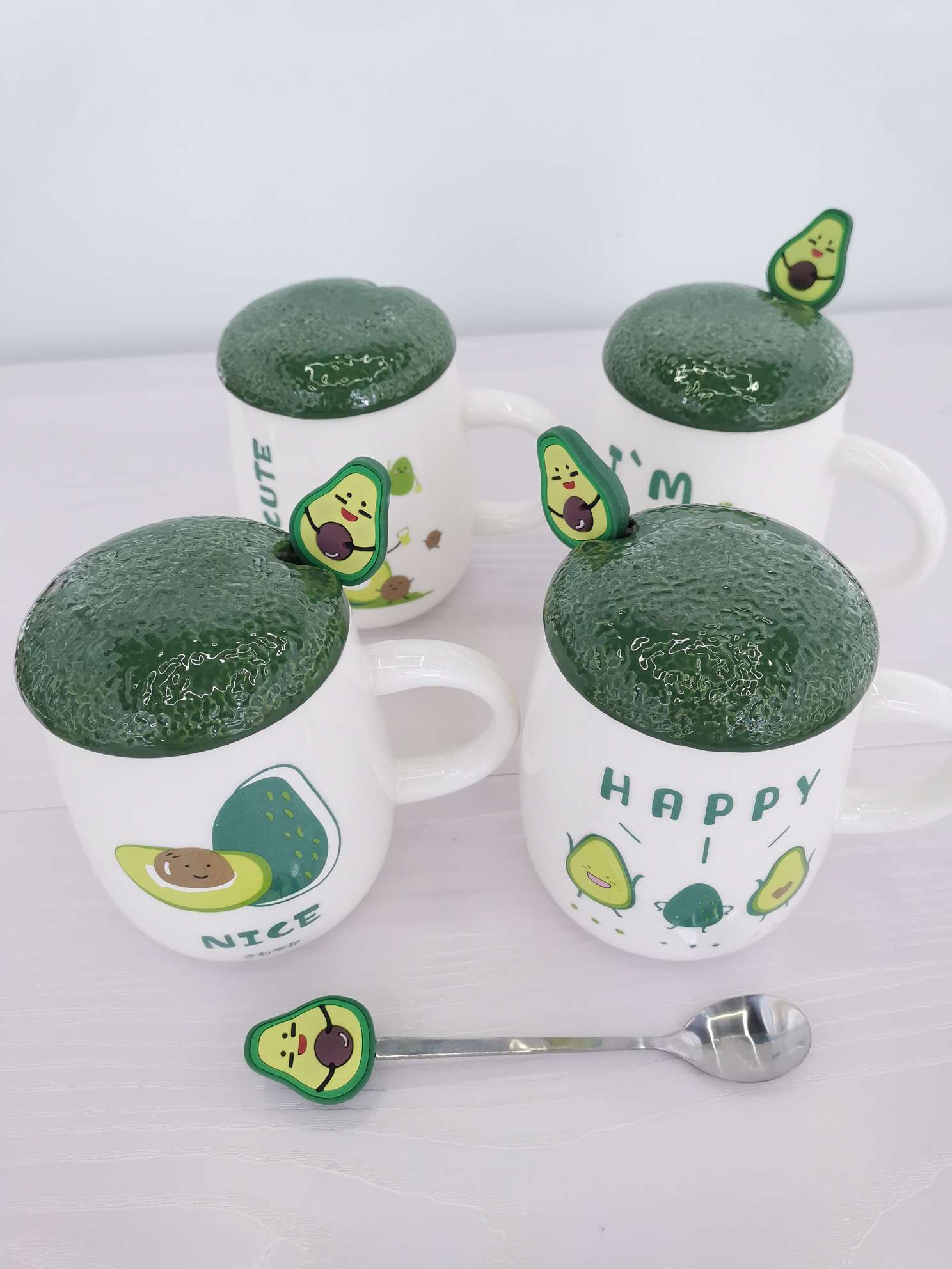 Creative avocado ceramic cups, mugs, water cups details Picture