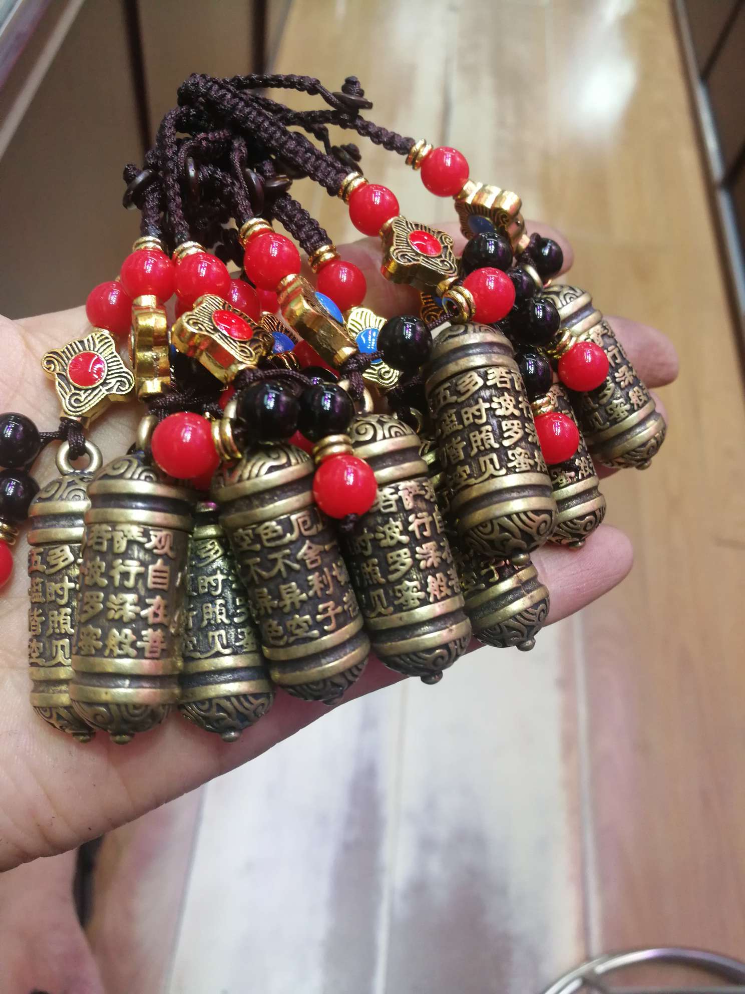 Pure copper aged six-character mantra lotus pendant, Heart Sutra pendant keychain pendant 123456789 undefined
