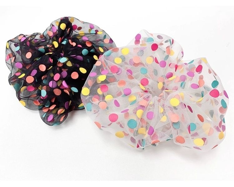 日韩超仙网纱蕾丝顶夹边夹少女儿童可爱彩点甜美公主鸭夹ins星星