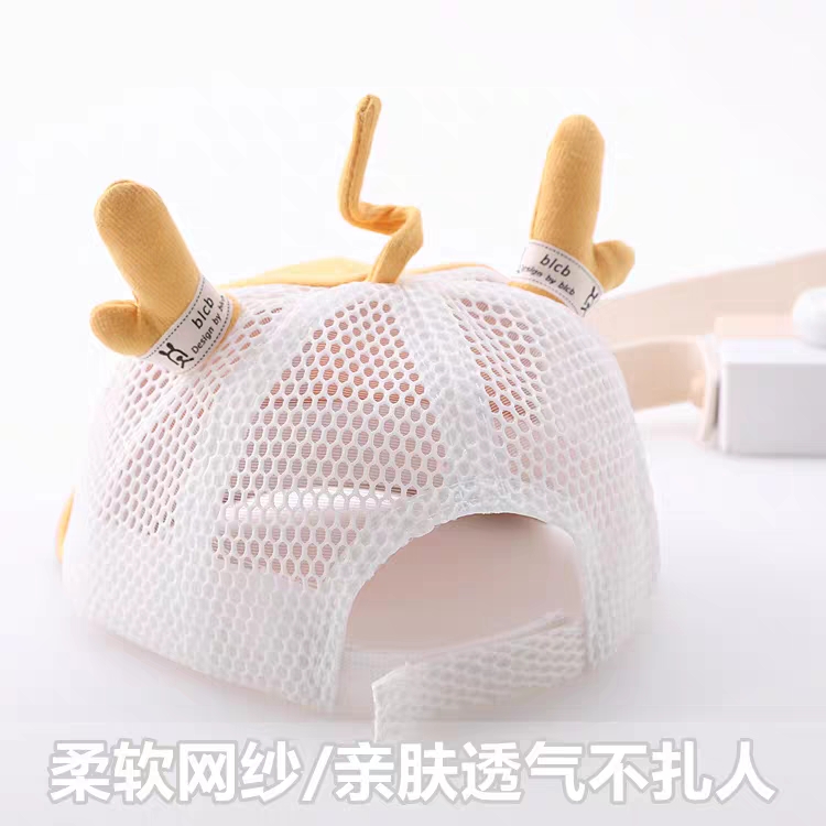 婴儿帽子夏季薄款男童鸭舌帽网眼透气小可爱超萌女宝宝遮阳帽儿童详情图6