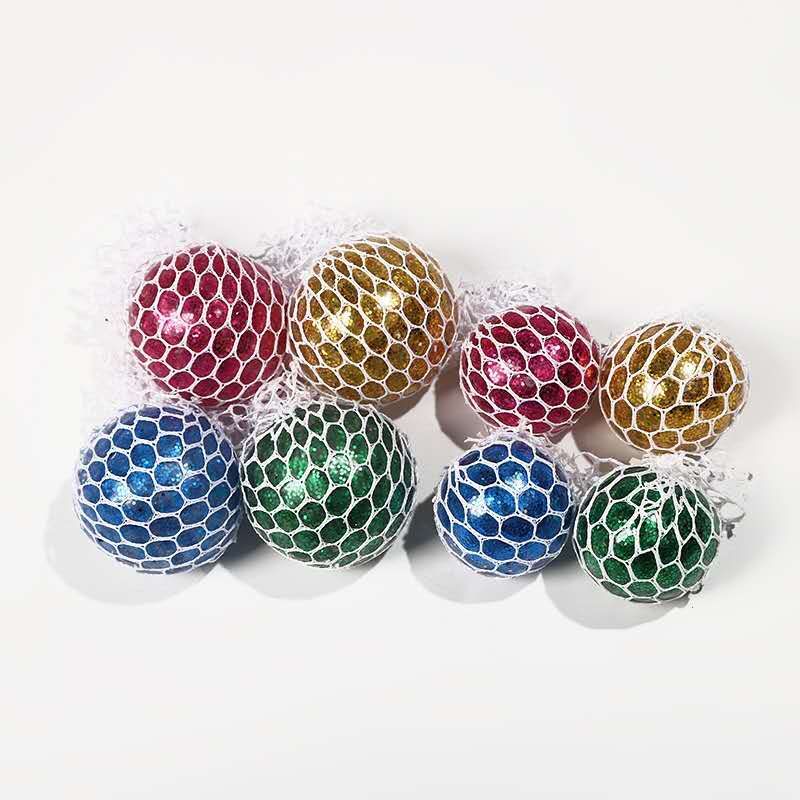 发泄挤压金粉泡大珠球细节图