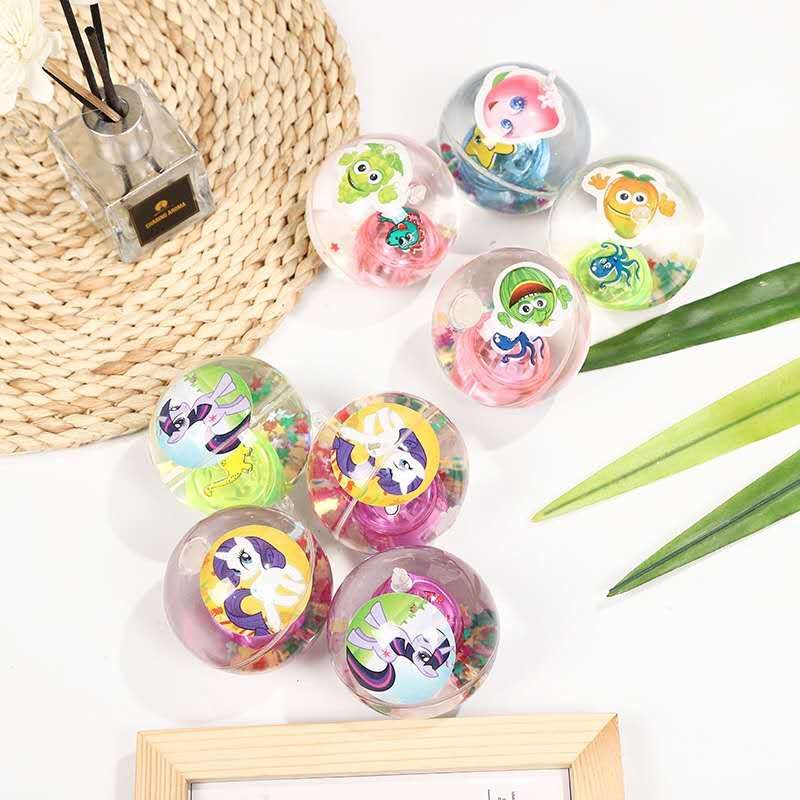 Street stall hot style card cartoon bouncy flash LED light jump crystal ball water ball