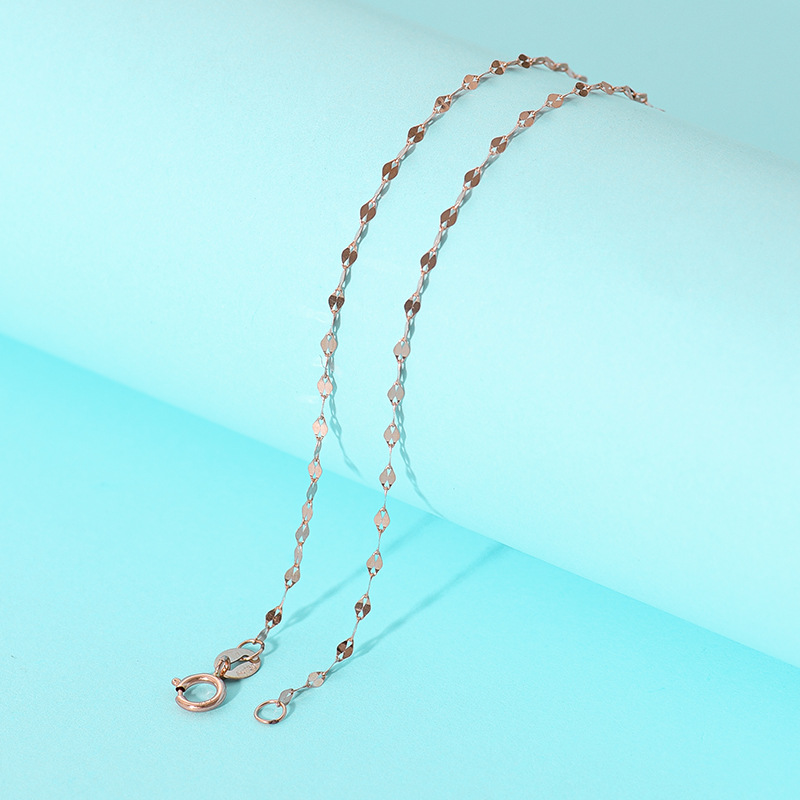 18K real gold necklace Au750 colorful gold versatile collarbone chain, neck chain, lip chain manufacturer wholesale