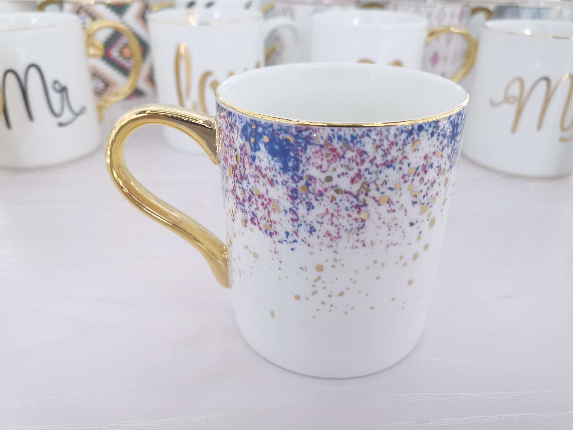 High-end reinforced porcelain gilded ceramic cups, mugs, coffee cups, water cups details Picture