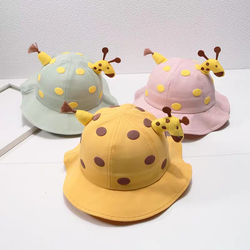 Baby fisherman Hat Spring and summer cute super cute sunshade basin hat baby cartoon giraffe 1 year old 2 boys and girls autumn hat thumbnail