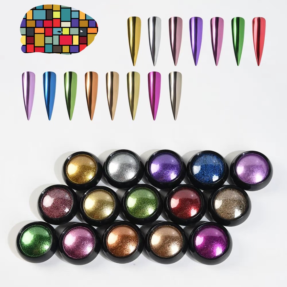 Solid Magic Mirror Powder Nail Art Metal Mirror Aurora Powder Nail Ornament Application Scenario