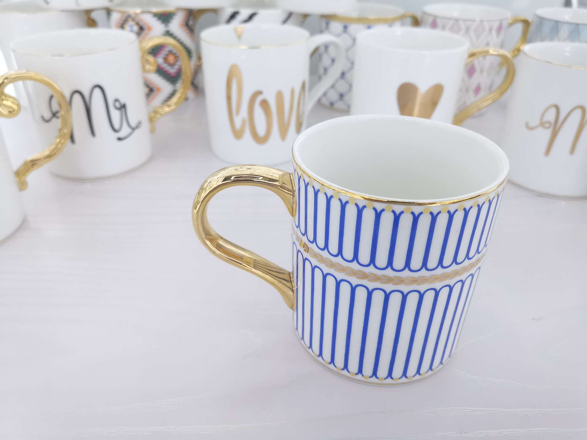 High-end reinforced porcelain gilded ceramic cups, mugs, coffee cups, water cups undefined