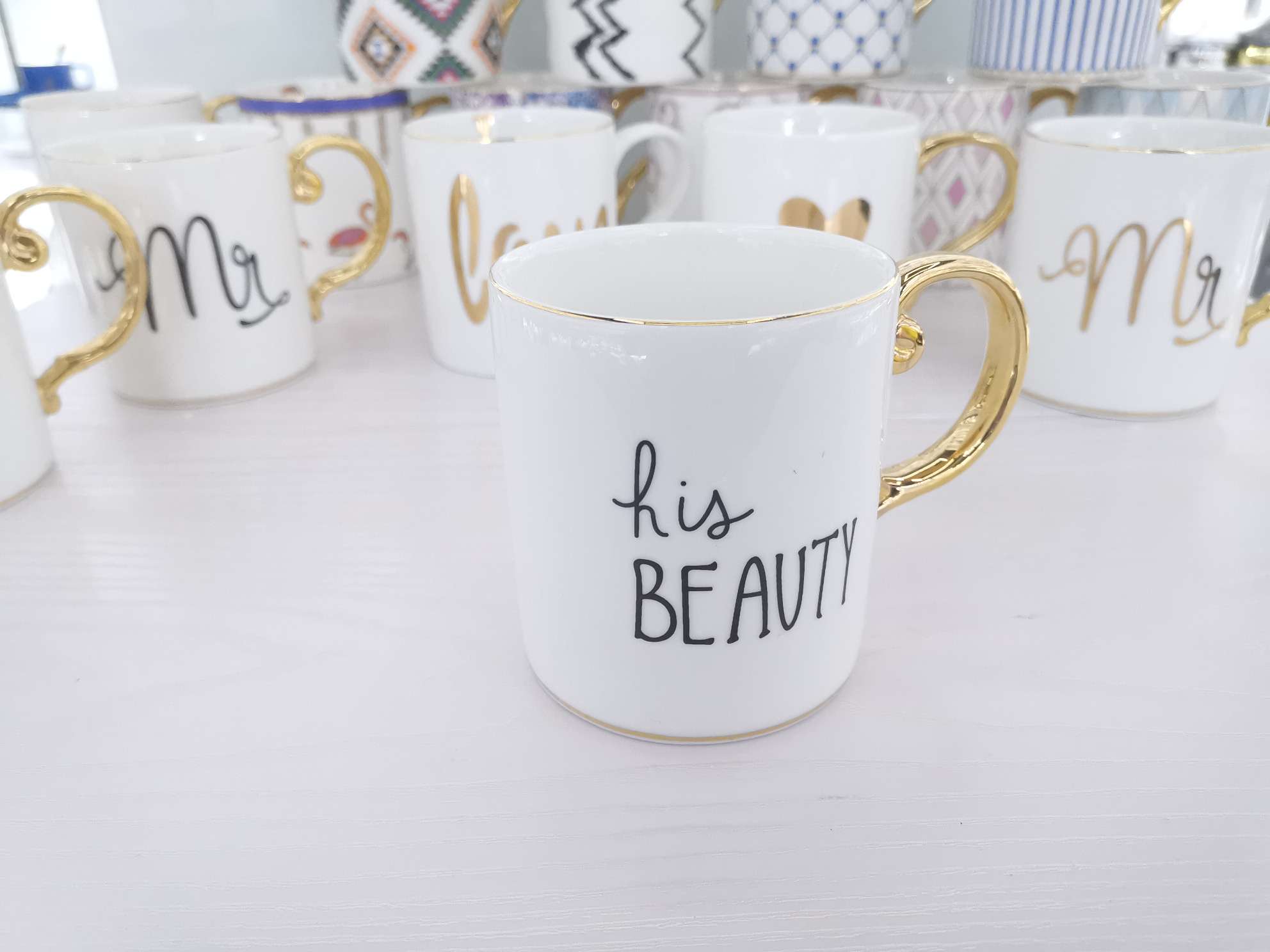 High-end gilded ceramic cups, mugs, coffee cups and water cups undefined