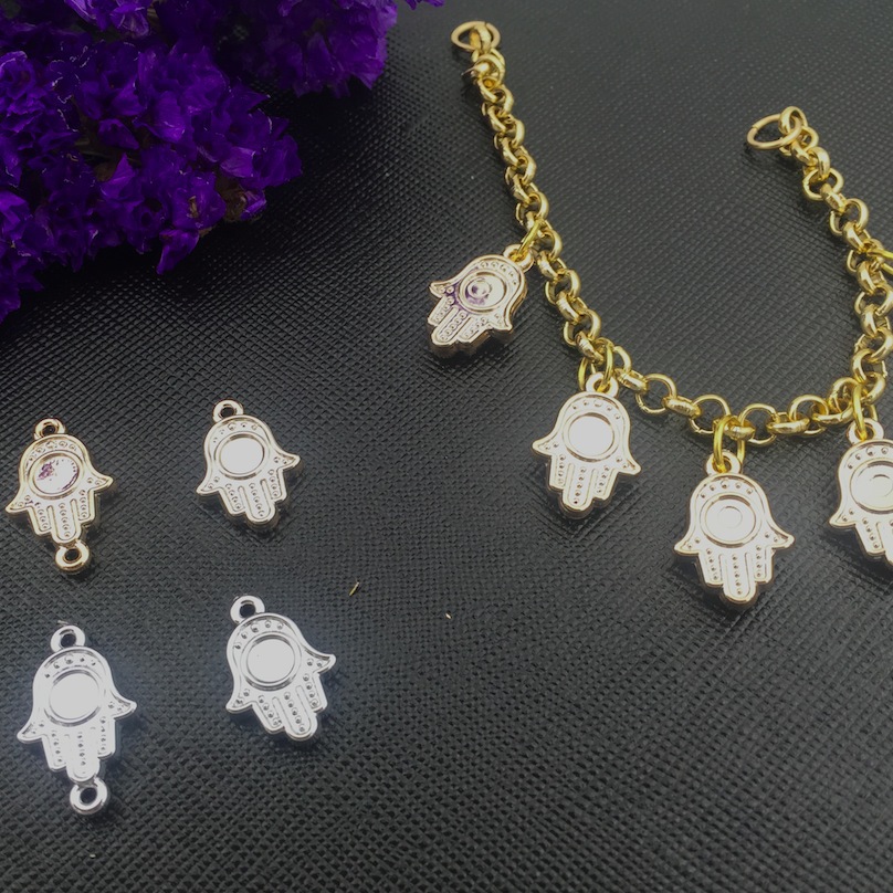 diy jewelry accessories wholesale, CCB palm pendants, necklaces, bracelets, pendants, jewelry accessories factory direct sales undefined