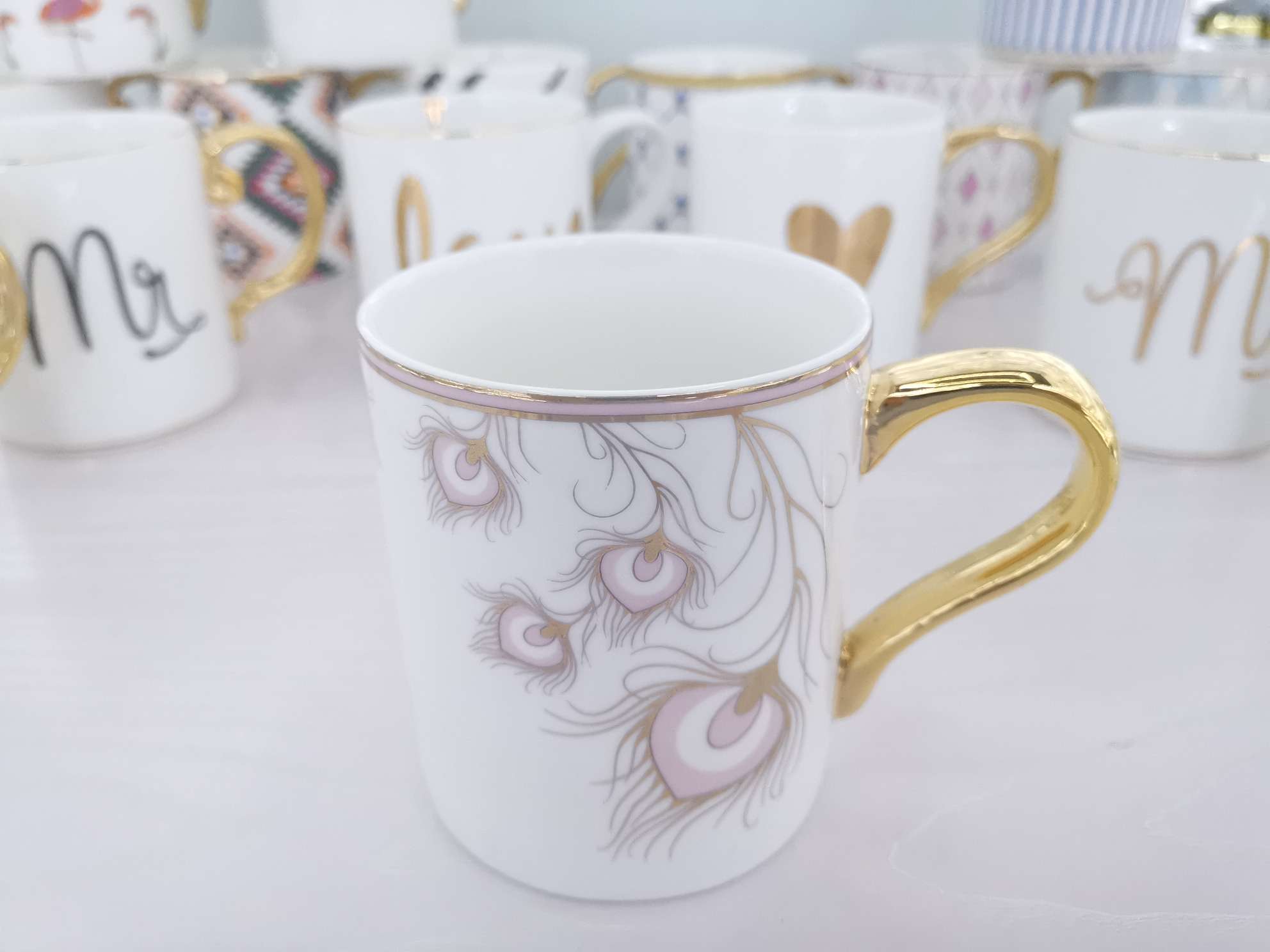 High-end reinforced porcelain gilded ceramic cups, mugs, coffee cups, water cups Item Picture