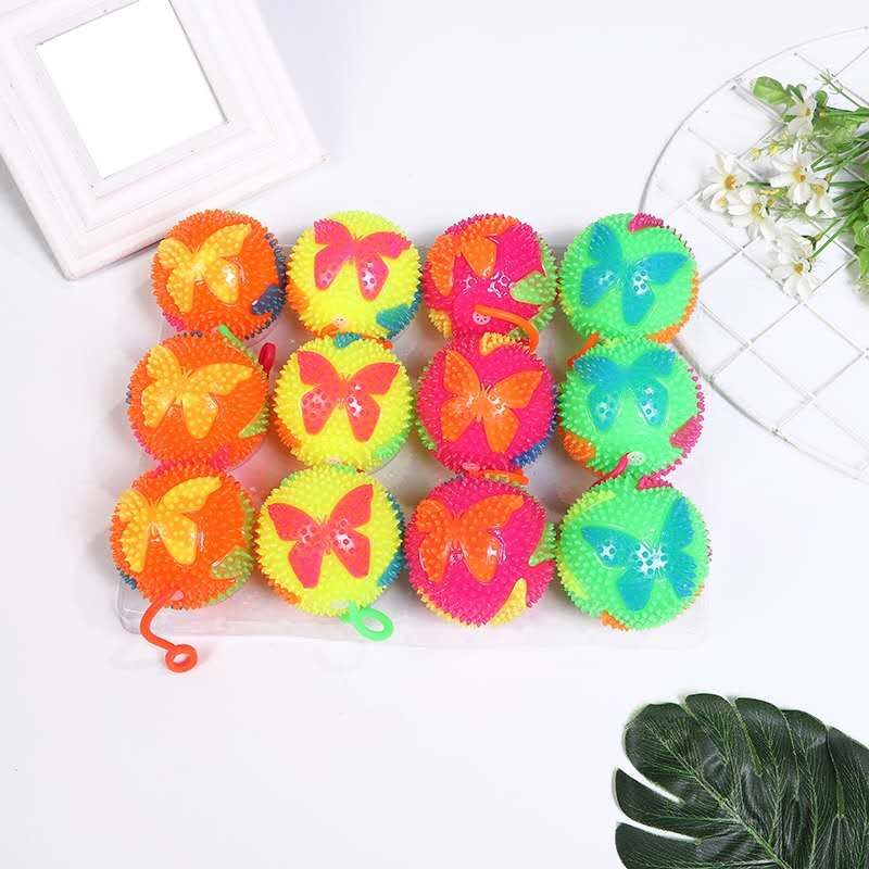 Street stalls supply hot selling with string flash sound elastic patch butterfly ball thumbnail