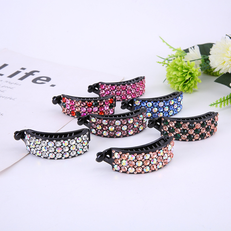 Korean version water diamond full diamond square twist clip fashionable colored diamond Aiyali 1