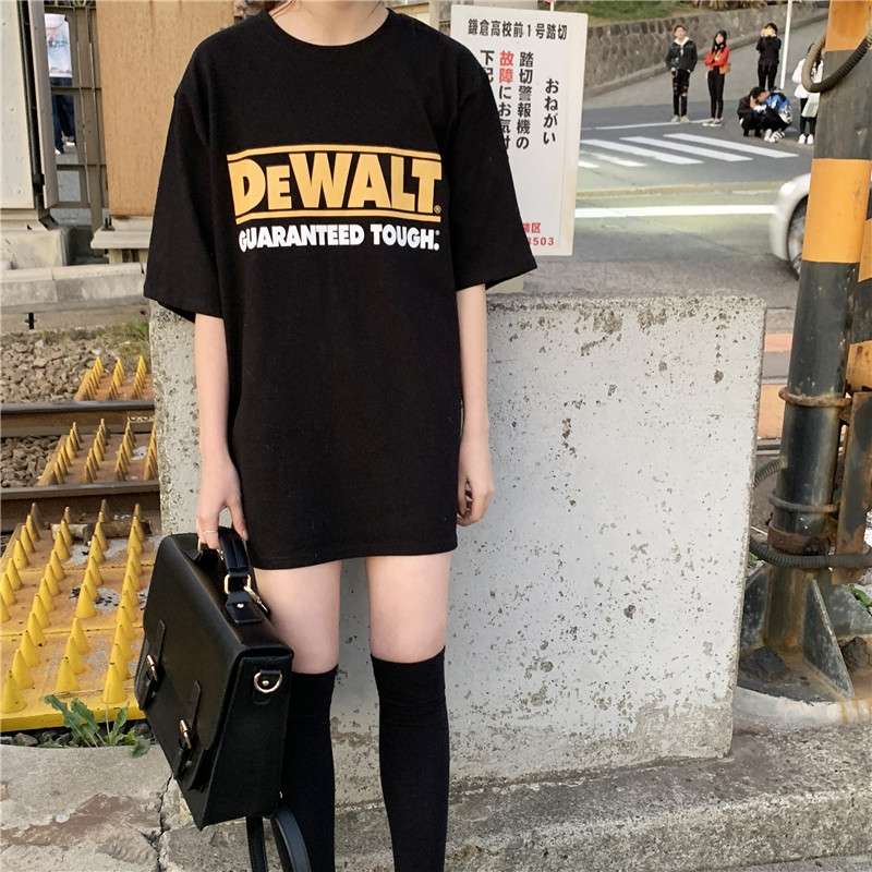 Short-sleeved T-shirt women's summer new style bf printed bottom layer missing loose ins top trend details Picture