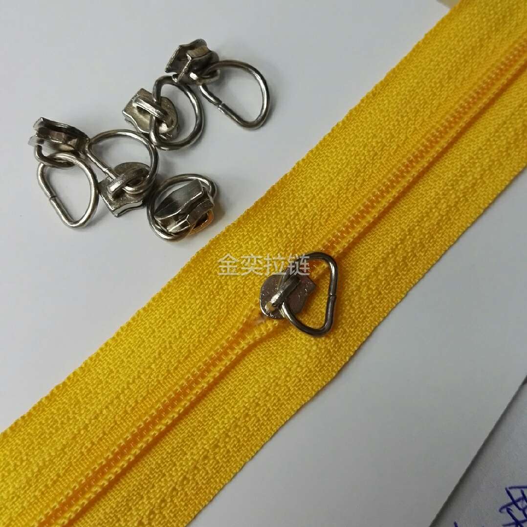 4.2 Nylon white single head semi-circle D button zipper head luggage clothing home textile general