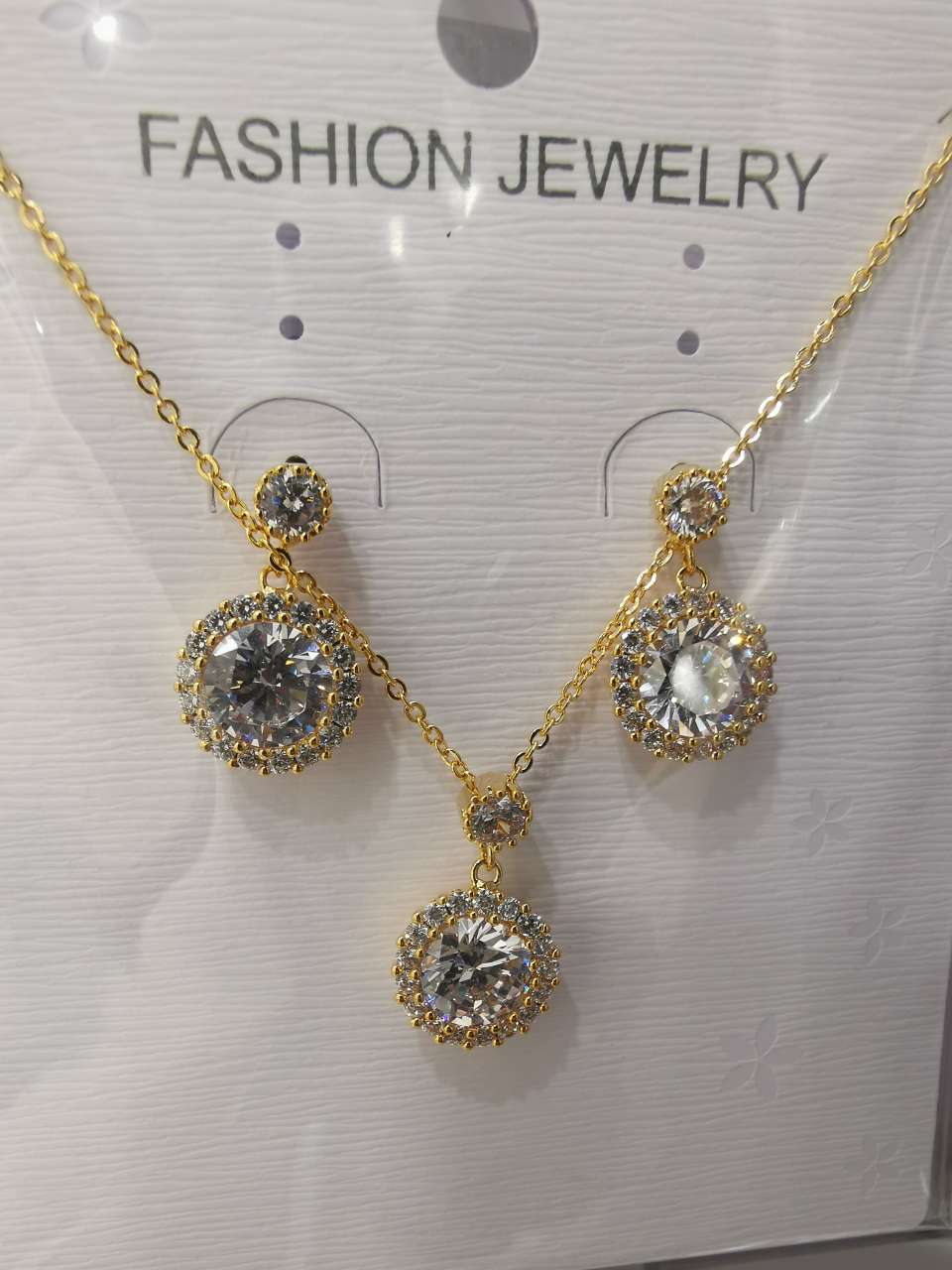 Zircon earrings necklace set