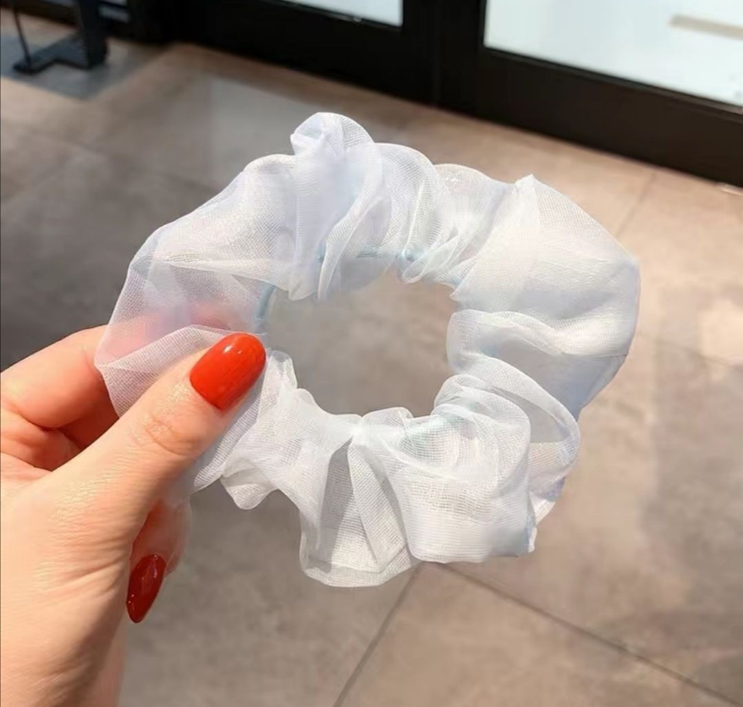 ins风超仙款简约成人雪纺纱大肠圈网红马尾Jk发绳女日韩丸子头