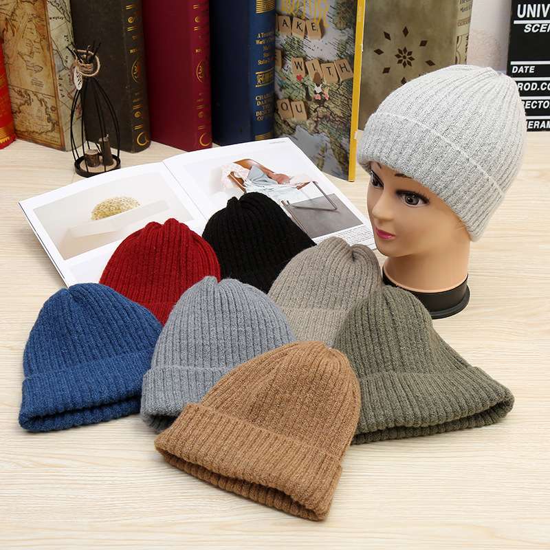 Europe And America Fashion Solid Color Knitted Hat For Women