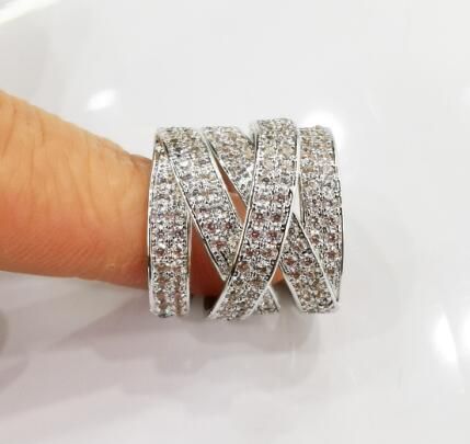 Fashion personality full of zircon rings