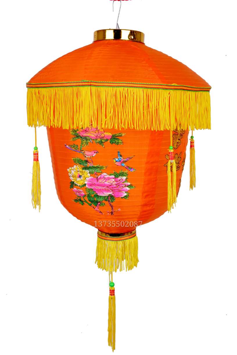 Silk fabric Mid-Autumn Festival court lanterns with flower and bird patterns, Chang 'e filming props, colorful decorations, festival waterproof Specification image