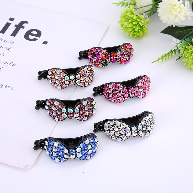 Korean version full drill twist clip horizontal clip hairpin full drill bow hairpin Aiyali 1 thumbnail