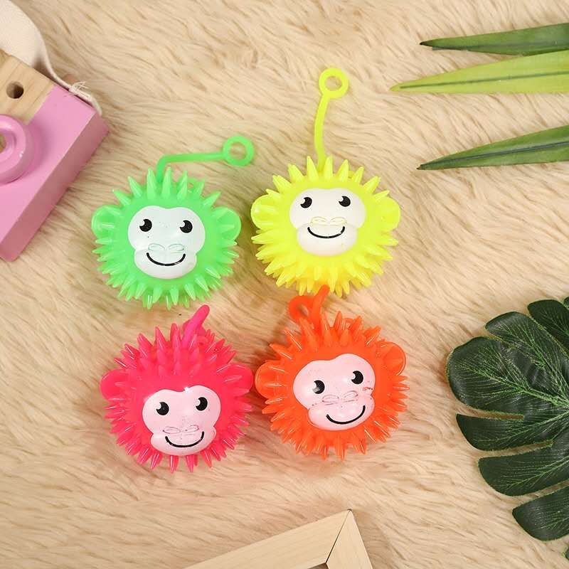 With rope whistle flash thorn monkey head bear head two-color printed smiley face thumbnail