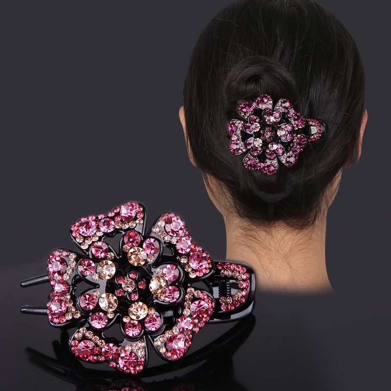 Korean version of flower bud Head rhinestone hair braid Aiyali 1
