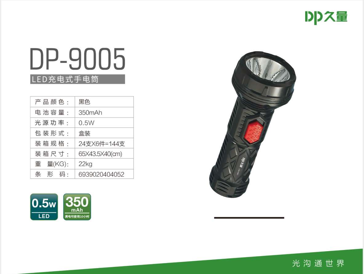 LED9005 flashlight rechargeable household mini flashlight highlight light intensity 2 switch thumbnail