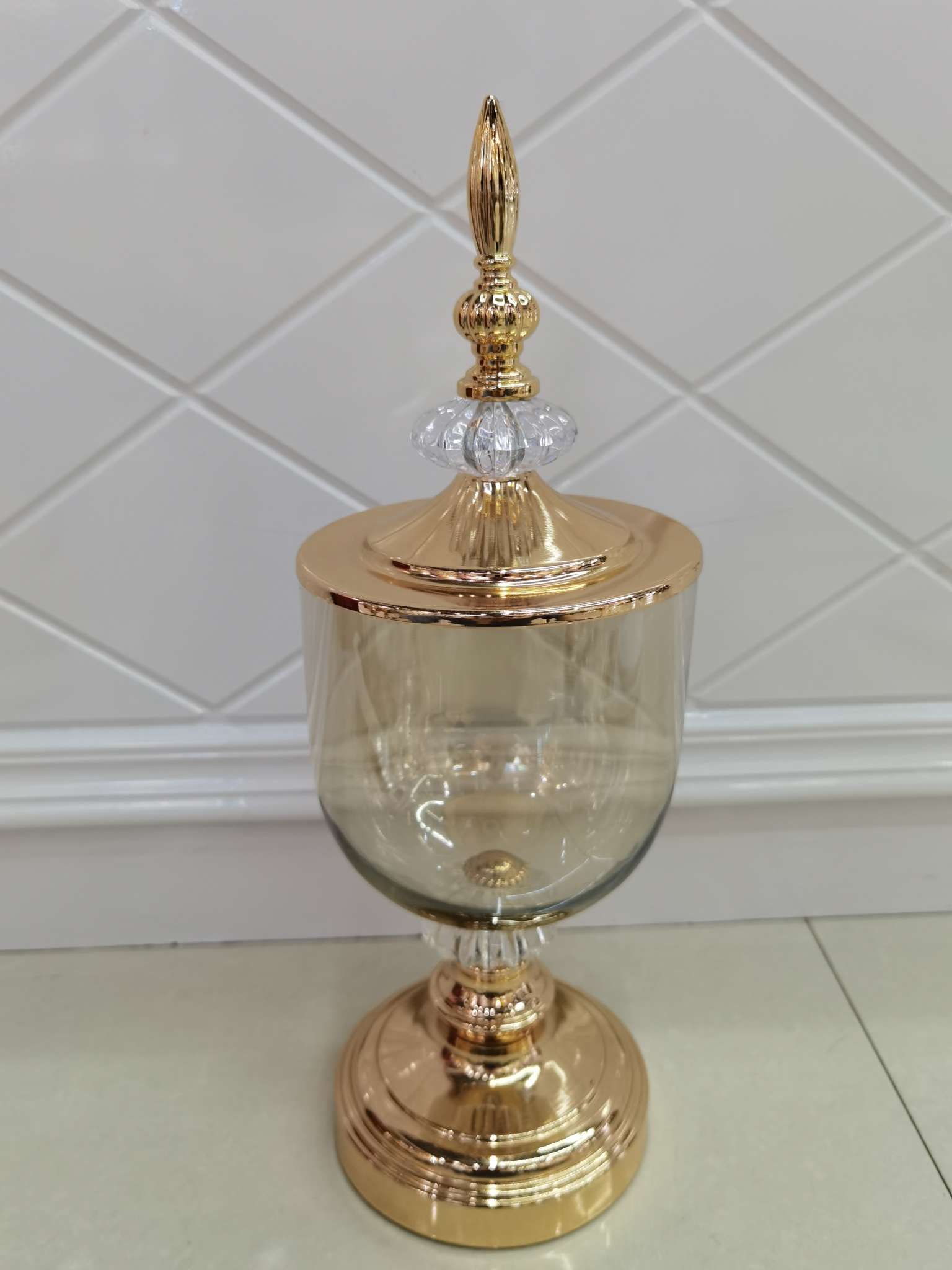 Glass candy jar, glass crafts, glass decorations, glass home thumbnail