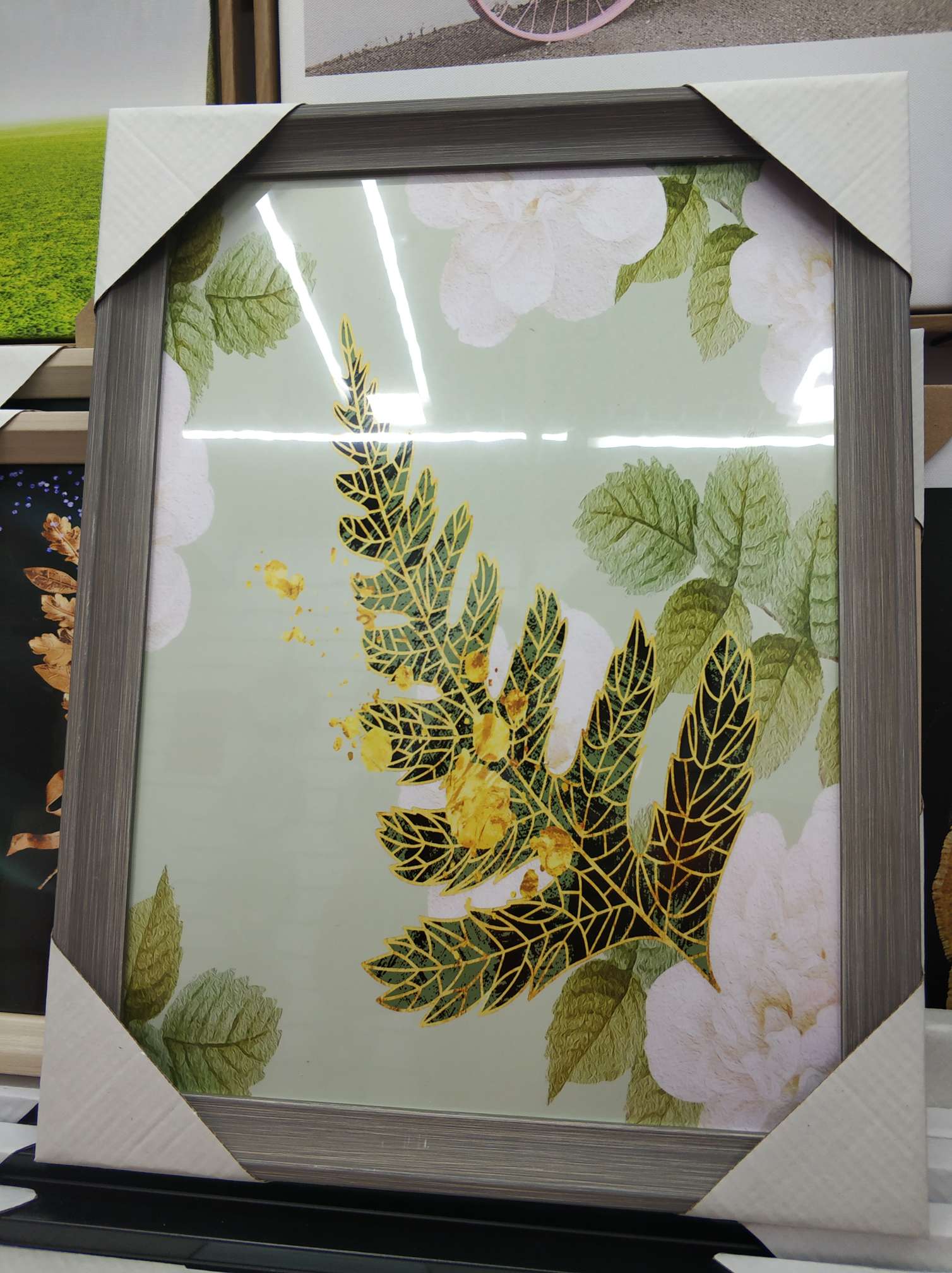 北欧树叶单幅装饰画餐厅装饰美式