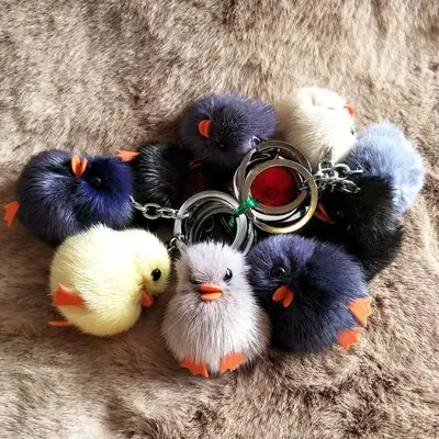 2017 New Fur Keychain Pendant Mink Chick Keychain Bag Pendant Mink Car Keychain