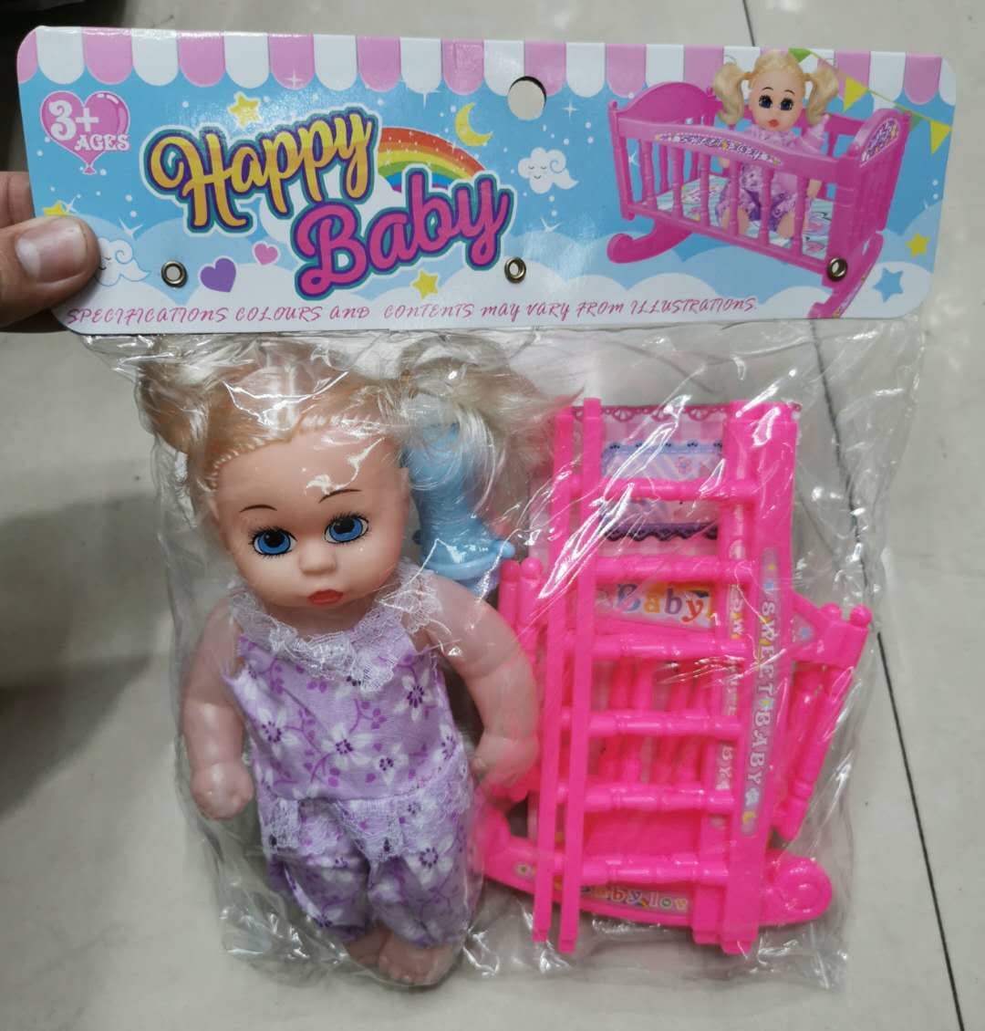 Baby and cradle