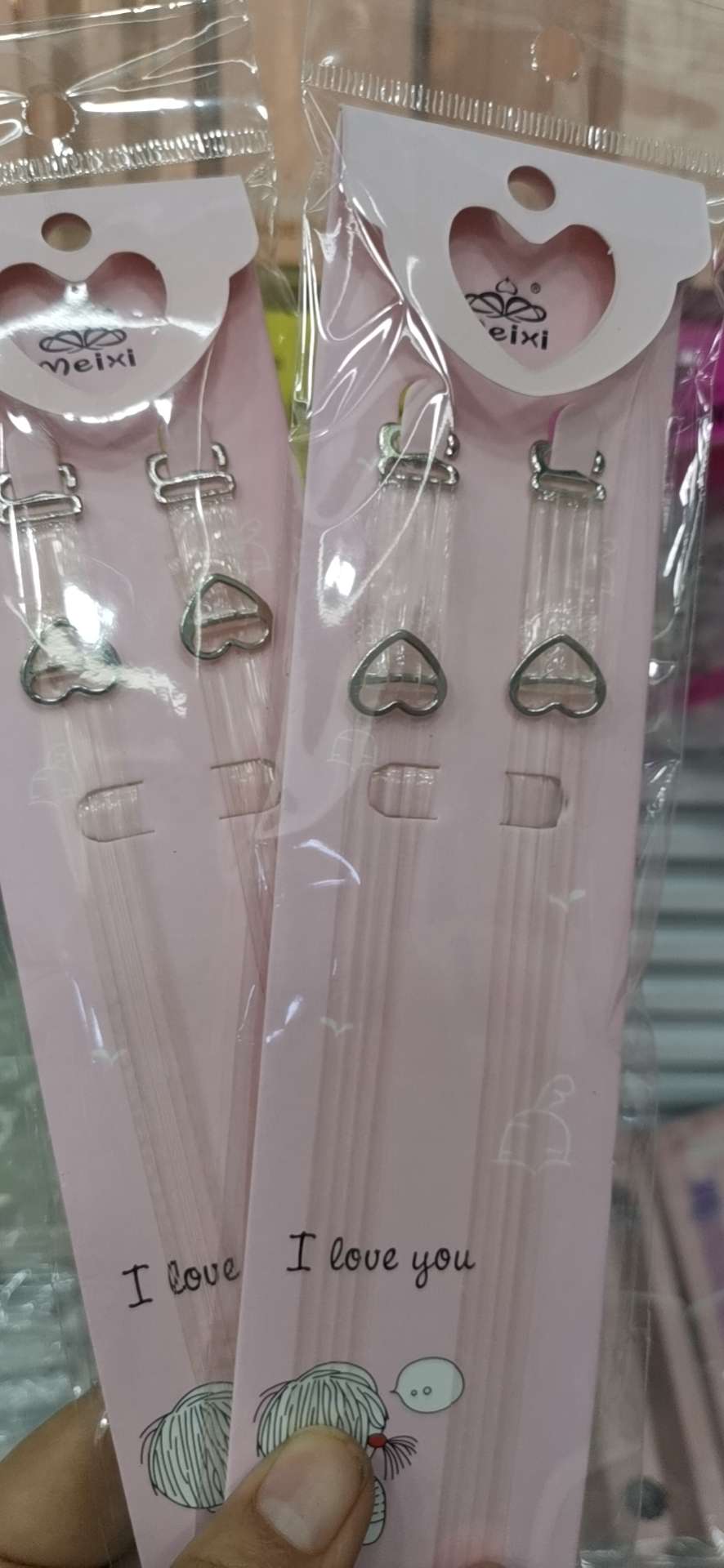 条纹桃心钢扣肩带调节扣 内衣扣搭扣 可调节文胸带内衣肩带夹