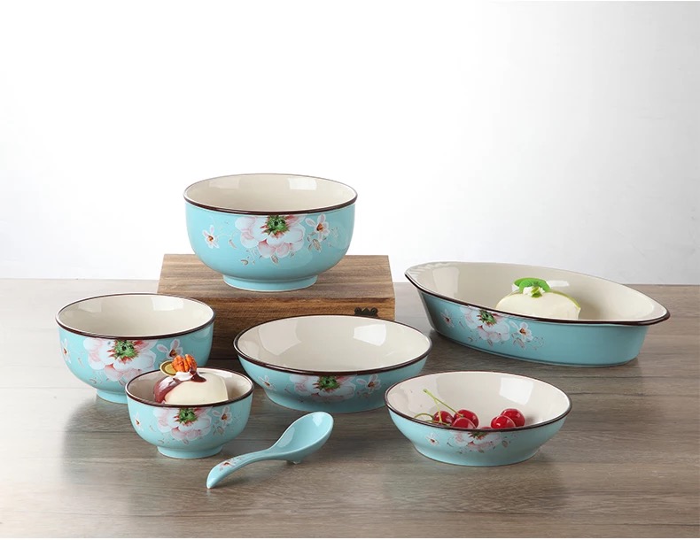 繁花似锦6.6寸护边饭盘细节图