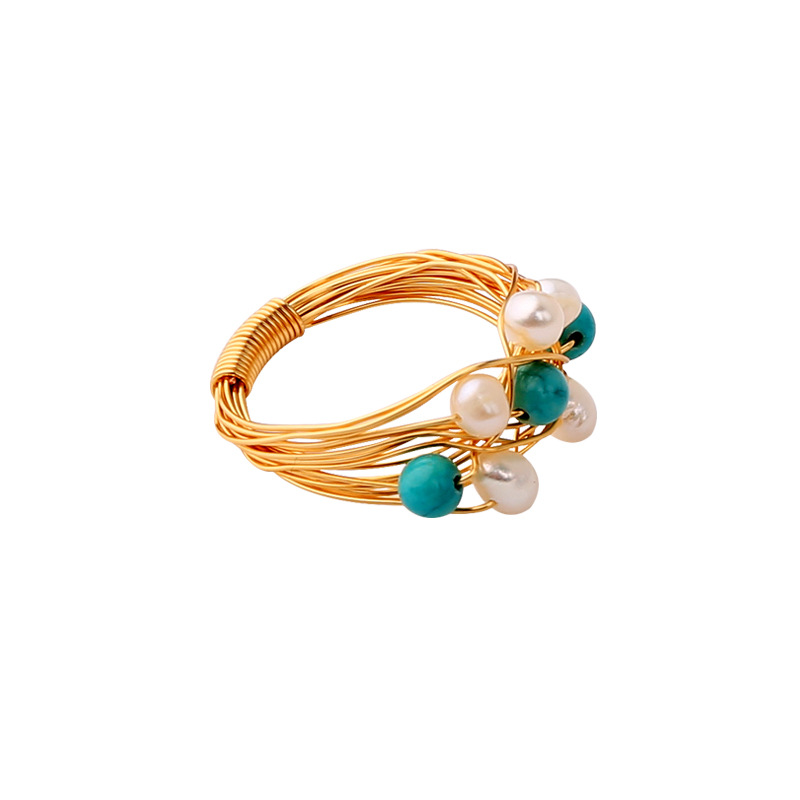 Natural pearl turquoise handcrafted ring Application Scenario