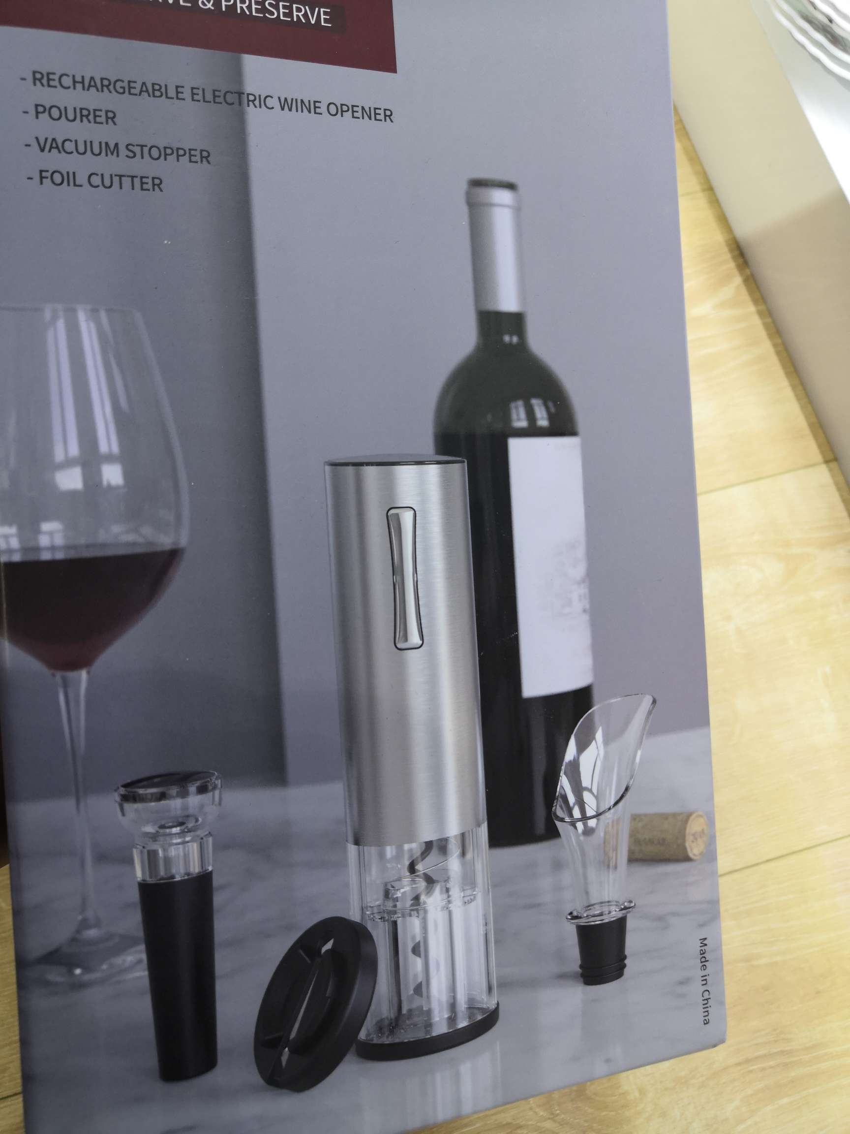 Electric wine bottle opener set details Picture