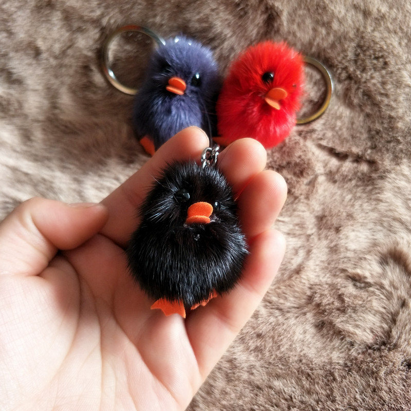 2017 New Fur Keychain Pendant Mink Chick Keychain Bag Pendant Mink Car Keychain details Picture