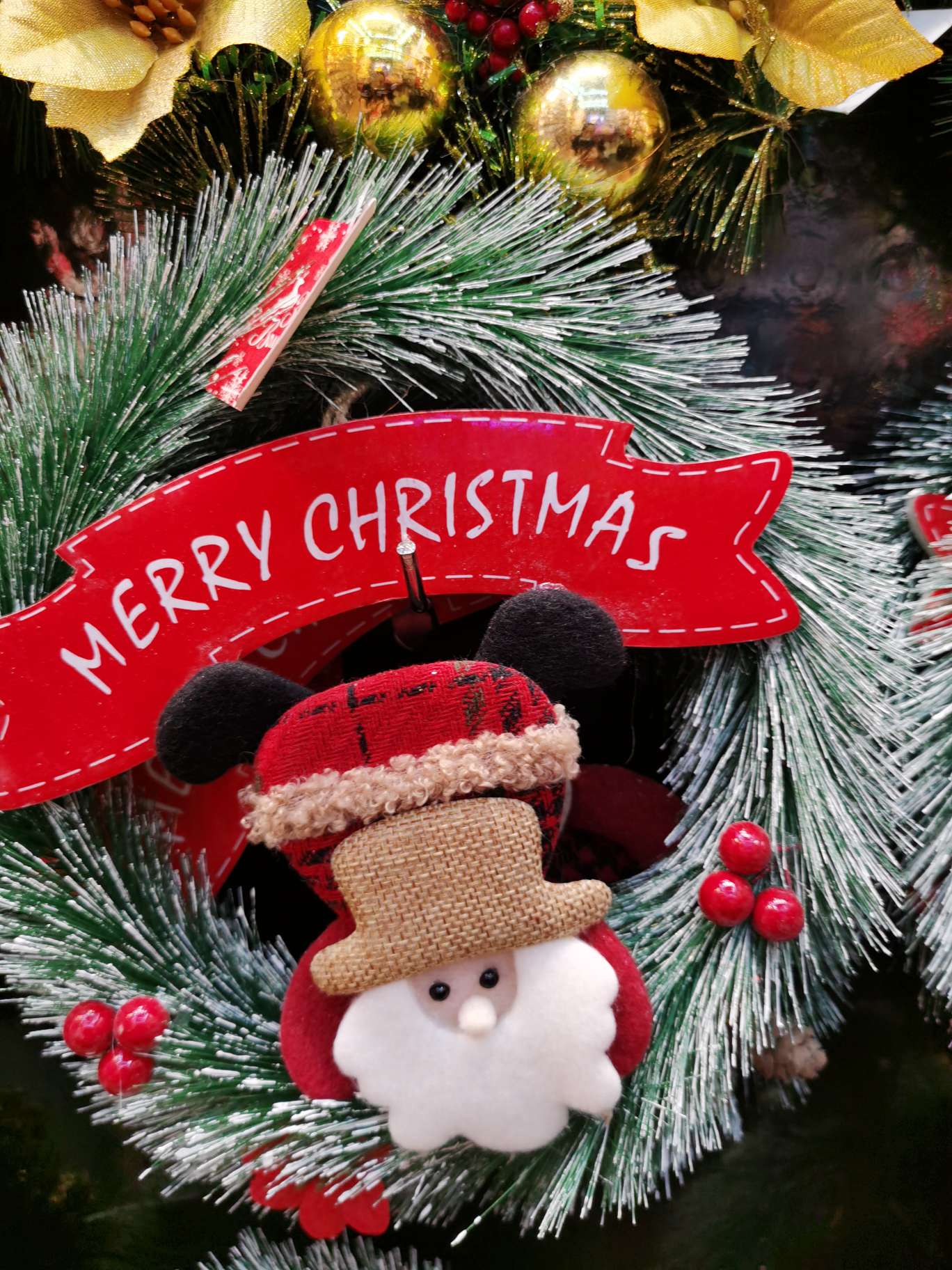 Christmas flower wreath