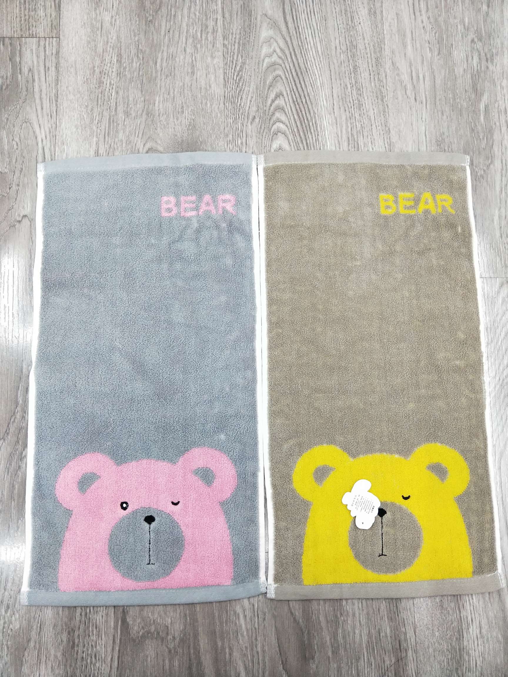New 25*50cm pure cotton teddy bear head children's towel details Picture